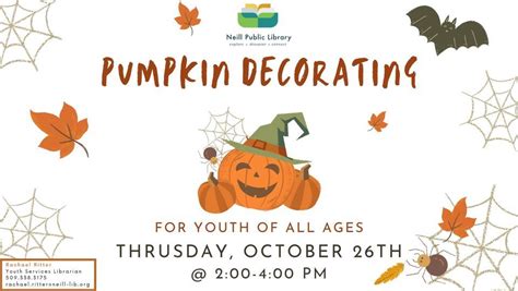 Pumpkin Decorating for all ages, Neill Public Library, Pullman, 26 ...