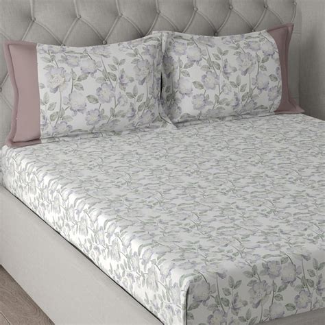 Buy MASPAR Regency Grey Printed Cotton King Size Bedsheet Set ...