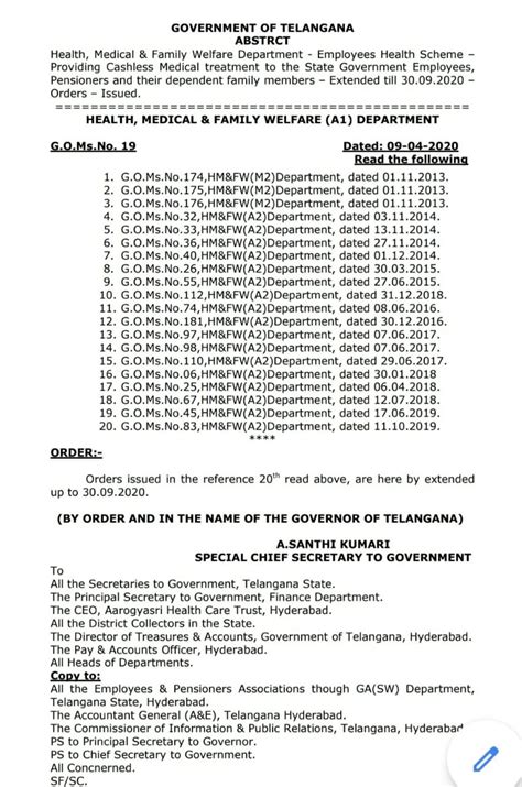 Providing Cashless Medical treatment to the State Government Employees ...