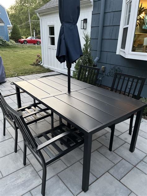 Style Selections Pelham Bay Rectangle Outdoor Dining Table 39.37-in W x ...