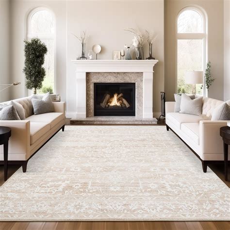 Soalmost 8x10 Area Rugs for Living Room, Stain Resistant Neutral ...