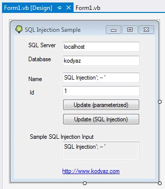 Image result for SQL Injection Visual Studio