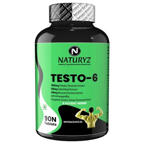 Buy NATURYZ TESTO-6 PLANT BASED SUPPLEMENT FOR MEN WITH TRIBULUS, SAFED ...