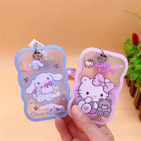 Sanrio 1pc Cute Cartoon Heat Transfer Transparent Student Card Holder ...