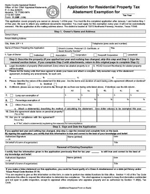 Fillable Online hcad residential tax abatement application for houston ...
