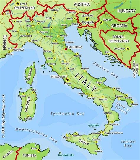 Italy on world map: surrounding countries and location on Europe map