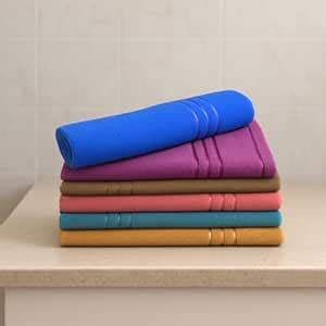 INARA Cotton Hand Towels 450 GSM, Set of 6 (Design 1), Assorted ...