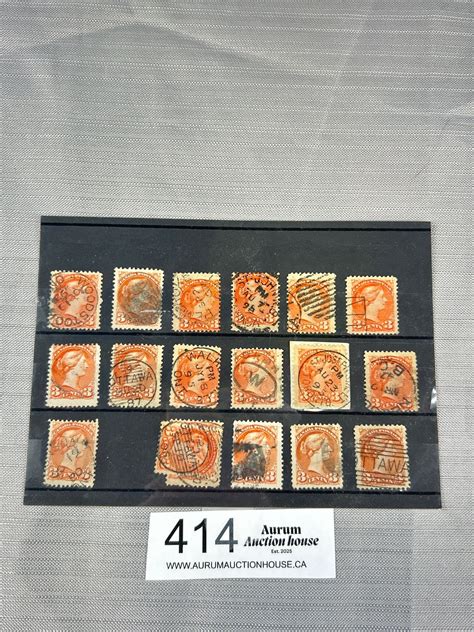 Canada Small Queen Victoria 1 Cent Yellow 1870-1893 Etc
