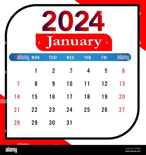 Wall Calendar 2024 Template Desk Calendar 2024 Design Stock Vector