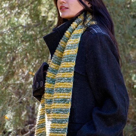 Meadow Green & Yellow Hand-Knit Wool Muffler – Unisex Winter Scarf ...