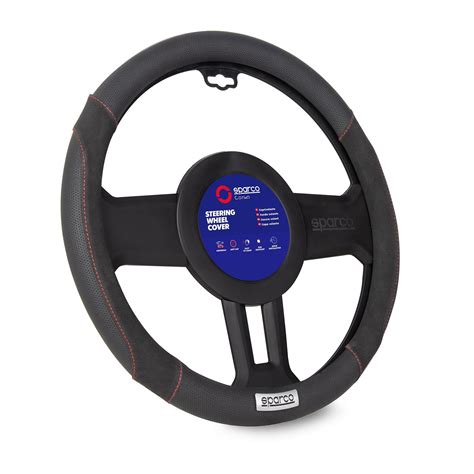 Sparco Corsa Steering Wheel Cover w/Emblem BLK/Suede : Amazon.in: Car ...