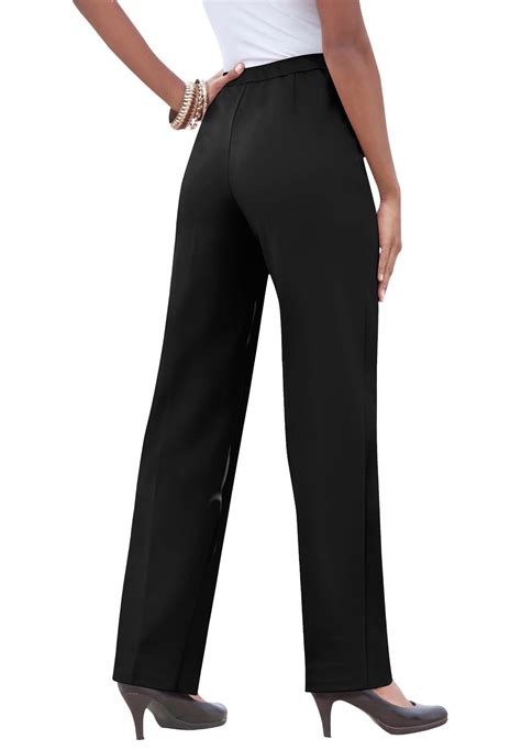 Roaman's Women's Plus Size Classic Trousers, Pull On Dress Slacks with ...