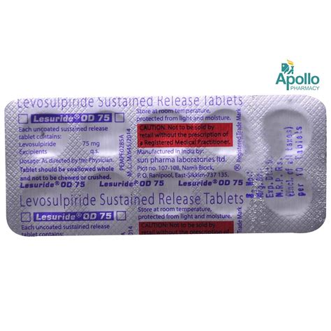 Lesuride OD 75 Tablet 10's Price, Uses, Side Effects, Composition ...