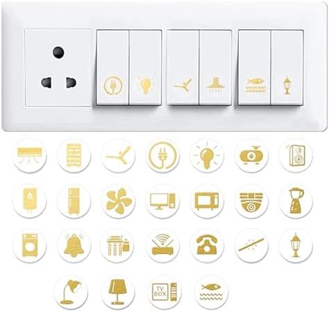 Buy Trueflair Gold Switch Stickers Golden Embossed for Switch Board ...
