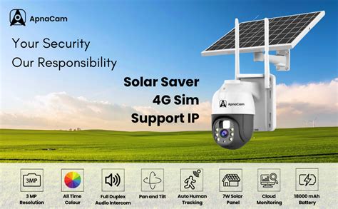 Buy ApnaCam Solar Saver 360°4G Sim Support | IP CCTV Security ...