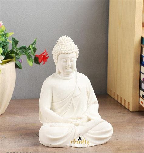 Buy Pack 1 Meditation Buddha White Premium Rare Handcrafted Polymarble ...
