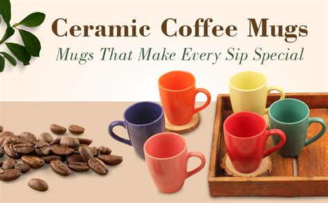Buy Anwaliya Ceramic Coffee Mug Set of 6 (280ml) Handcrafted Design Tea ...