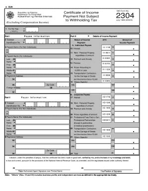 Bir Form 2304 - Fill and Sign Printable Template Online