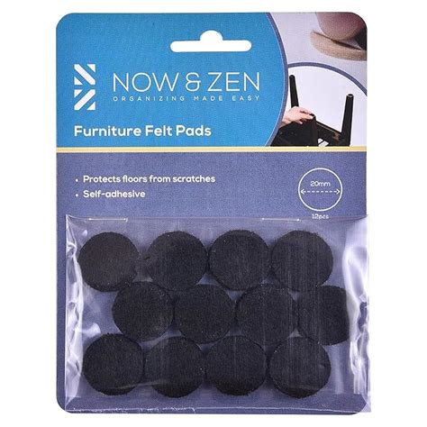 Now & Zen Self Adhesive Round Furniture Felt Pads for Hard Surfaces ...