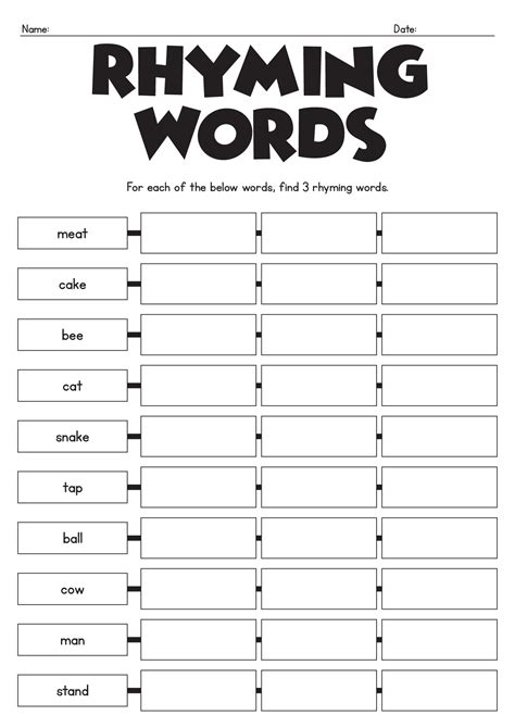 18 Best Images of Rhyming Worksheets Grade 1 - Rhyming Words Worksheet ...