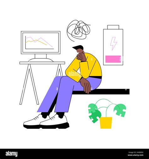 Emotional burnout abstract concept vector illustration. Psychological breakdown, burnout ...