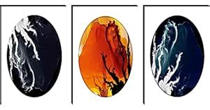 SAF paintings Set of 3 Abstract Large Embossed MDF Framed Panel ...