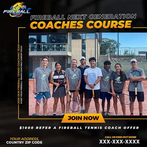 Tennis Coach Recruitment Campaign for Fireball Tennis Academy | Freelancer