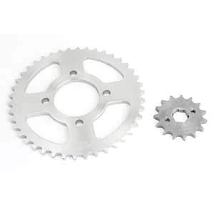 Silver Tone Motorcycle Component 15T 42T Sprocket Set for Compatible ...