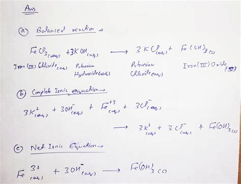 [Solved] 2. Write the balanced a) molecular, b) total (or complete) ionic,... | Course Hero