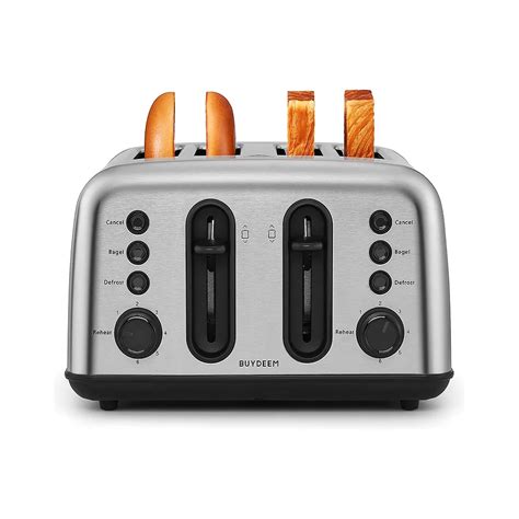 Buydeem Dt440 4-slice Metal Toaster Stainless Steel Toaster With Extra ...