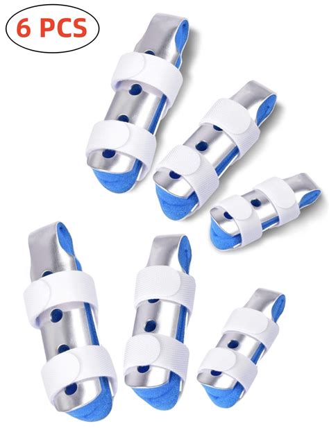 6PCS Metal Finger Splint Middle Finger, 3 Size Finger Brace Stabilizer for Broken Fingers ...