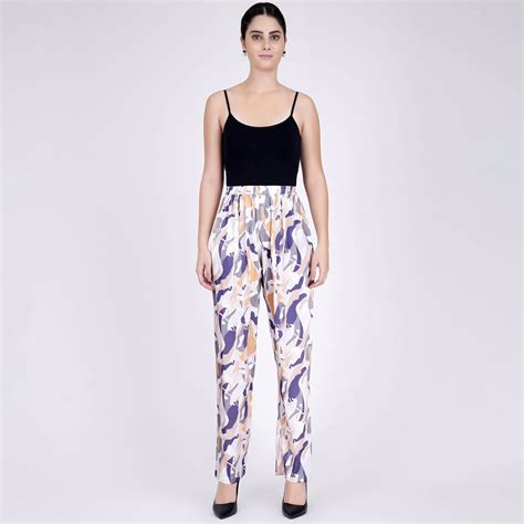 Tan Abstract Camouflage Printed Pants – First Resort by Ramola Bachchan