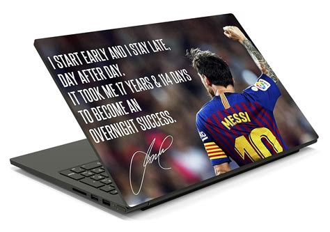 ISEE 360® Laptop Skin Cover Laminated Messi Quotes Stickers and Free ...