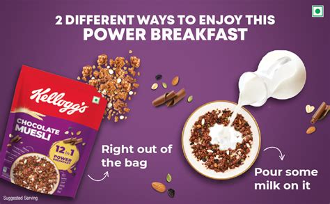 Kellogg's Chocolate Muesli 450g | 12-in-1 Power Breakfast | India’s No ...