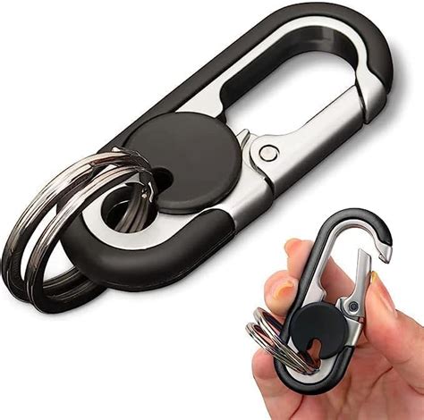 ULTRINA Carabiner Keychain Clip With Anti-Loss Stainless Steel Key Ring ...