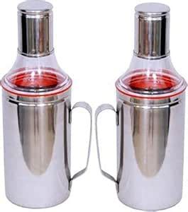 STEEPLE Oil Dispenser 1 Litre Easy Flow Stainless Steel Air Tight Spill ...