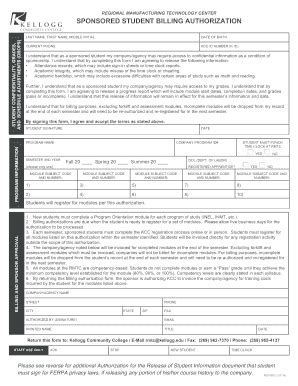 2019-2026 Form Kellogg Community College Sponsored Student Billing ...