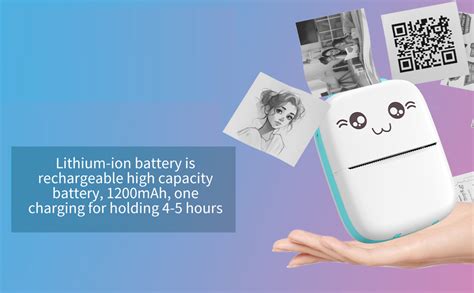EMERYDEAL Portable Bluetooth Mini Thermal Label & Receipt Printer with ...