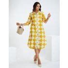 Black Printed Cotton Shirt Dress