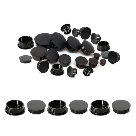 11mm Plastic Hole Plugs, 200 Pcs Black Locking Insert End Cap, Flush ...