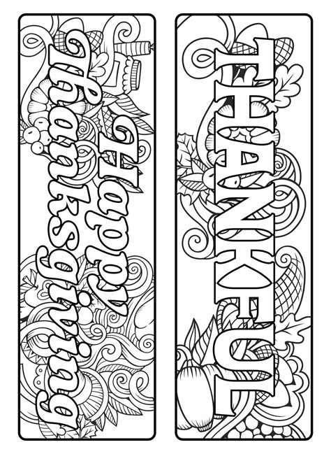 Thanksgiving Bookmarks To Color - 10 Free PDF Printables | Printablee