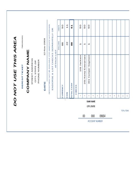 Deposit Ticket Form - Fill Online, Printable, Fillable, Blank - pdfFiller