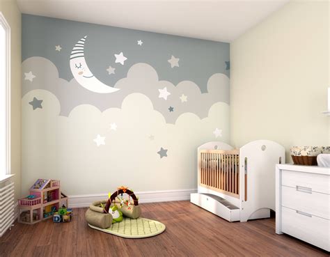 Nighttime Childrens Sky Wall Mural Wallpaper Mural | ohpopsi | Baby ...