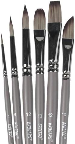 BRUSTRO VelveTouch Artist Brushes | Set of 6 | Gouache, Acrylics ...