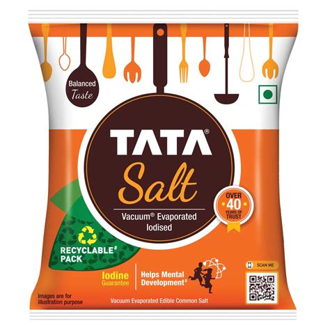 Buy Tata Salt 1 Kg, Free Flowing and Iodised Namak, Vacuum Evaporated ...