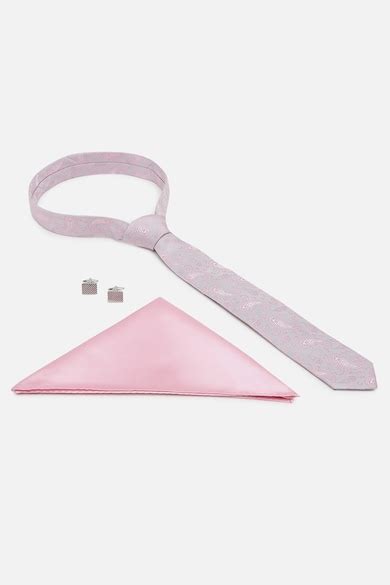 Buy Men Pink Party Tie Pocket Square And Cufflink Online - 40001174 ...