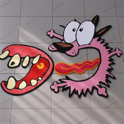 Courage the Cowardly Dog Cartoon Rug – Handmade Tufted Rug Set | Funny ...
