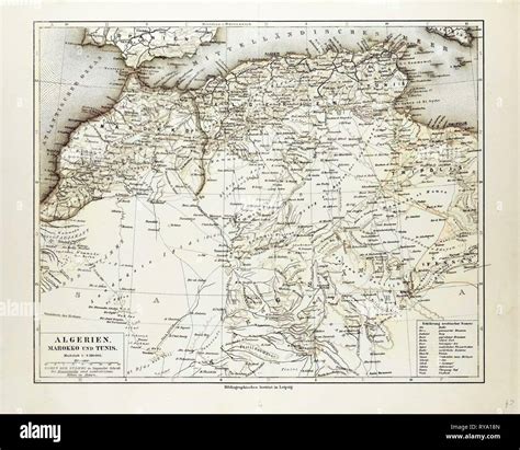 Map of Algeria Morocco and Tunisia 1899 Stock Photo - Alamy
