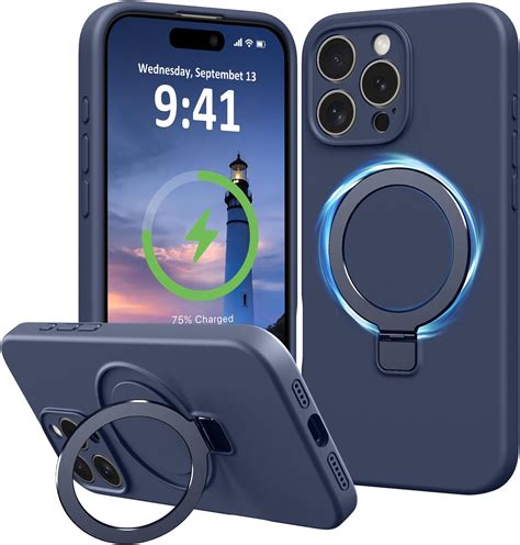 Amazon.com: Vanxiliiy Compatible with iPhone 16 Pro Max Case Stand, Slim Liquid Silicone Phone ...