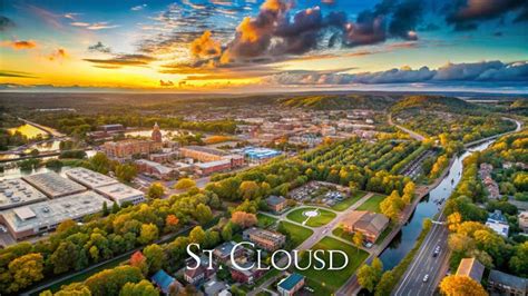 Stunning Aerial View of St Cloud Minnesota Detailed City Map Overlay ...